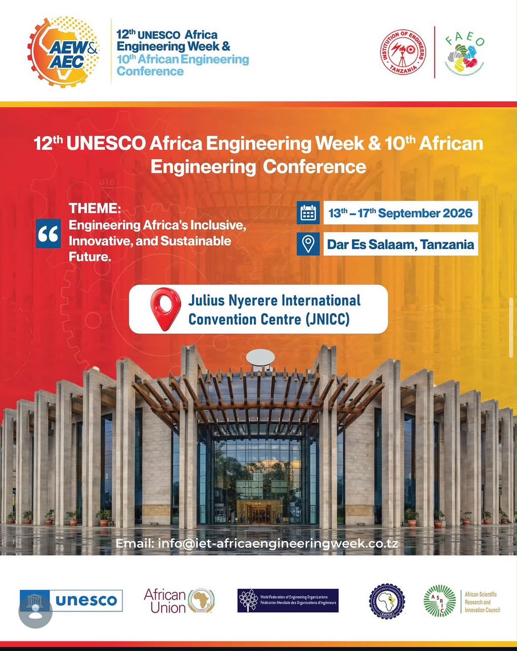 12th UNESCO AFRICA ENGINEERING WEEK & 10TH AFRICAN ENGINEERING CONFERENCE 2026