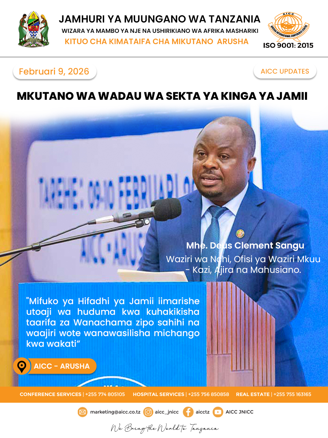 SERIKALI YASISITIZA UIMARISHAJI WA KINGA YA JAMII KULINDA USTAWI WA WATANZANIA